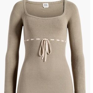 BDG Urban Outfitters  Edison Long Sleeve Sweater Minidress New Size Small Khaki